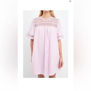 English Factory Lace Detail Mini Dress Size M